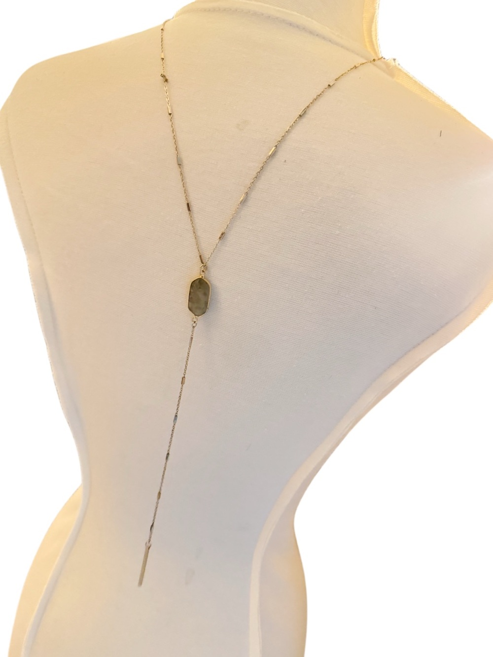 New labradorite Lariat drop Necklace with Stone Pendant - Womens Jewelry